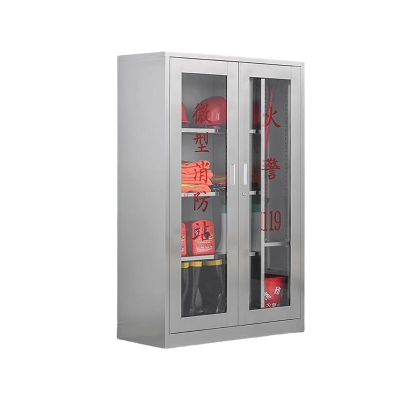 迅迈 201不锈钢消防柜 灭火器材存放柜 微型消防站 40*120*140cm 单位;台高清大图