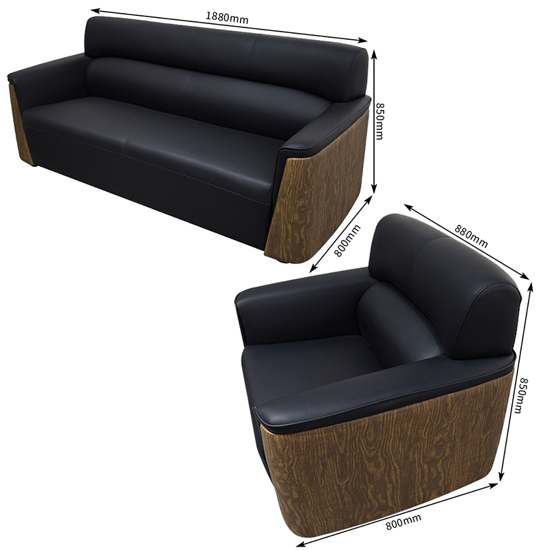 中豫鑫泽 ZYXZ3110424 办公沙发会客接待沙发 西皮1+1+3+长茶几高清大图