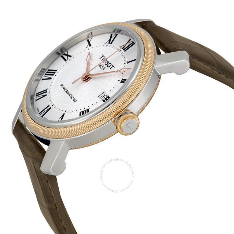 天梭tissot瑞士手表bridgeport时尚百搭皮带自动机械表男表t