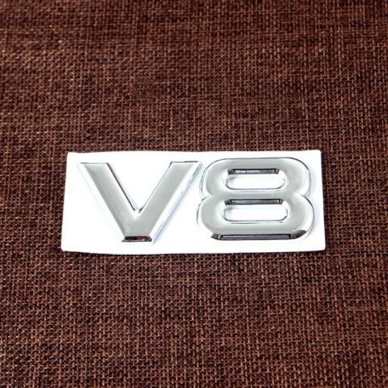 汽车3d金属车贴18ttsi排量贴20t改装贴标v6字母贴4wd排量标志v8银色