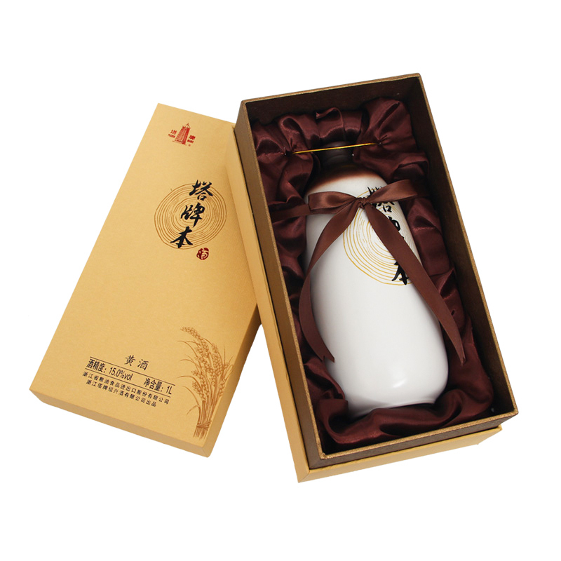 塔牌 绍兴黄酒 本酒 15度 1L 礼盒装 半干型 手工酿造黄酒