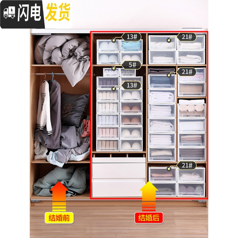 三维工匠特大号多层衣服收纳箱抽屉式塑料衣柜收纳盒家用整理箱衣物储物箱高清大图