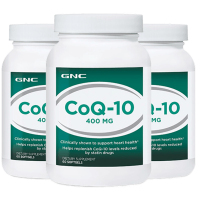 [3瓶装]GNC辅酶Q10胶囊400mg60粒 美国原装进口健安喜辅酶Q10软胶囊 中老年人保健品 呵护心脏健康备孕