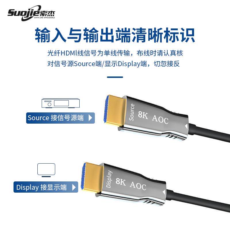 索杰 光纤HDMI线2.0版本4K发烧级高清线电脑电视投影仪家庭影院3D等高清设备连接线高清大图