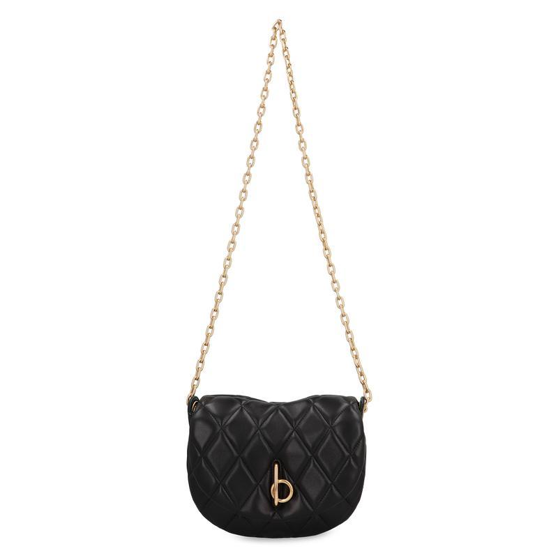 博柏利(BURBERRY)女士单肩包 quilting羊皮翻盖搭扣双层链条斜挎