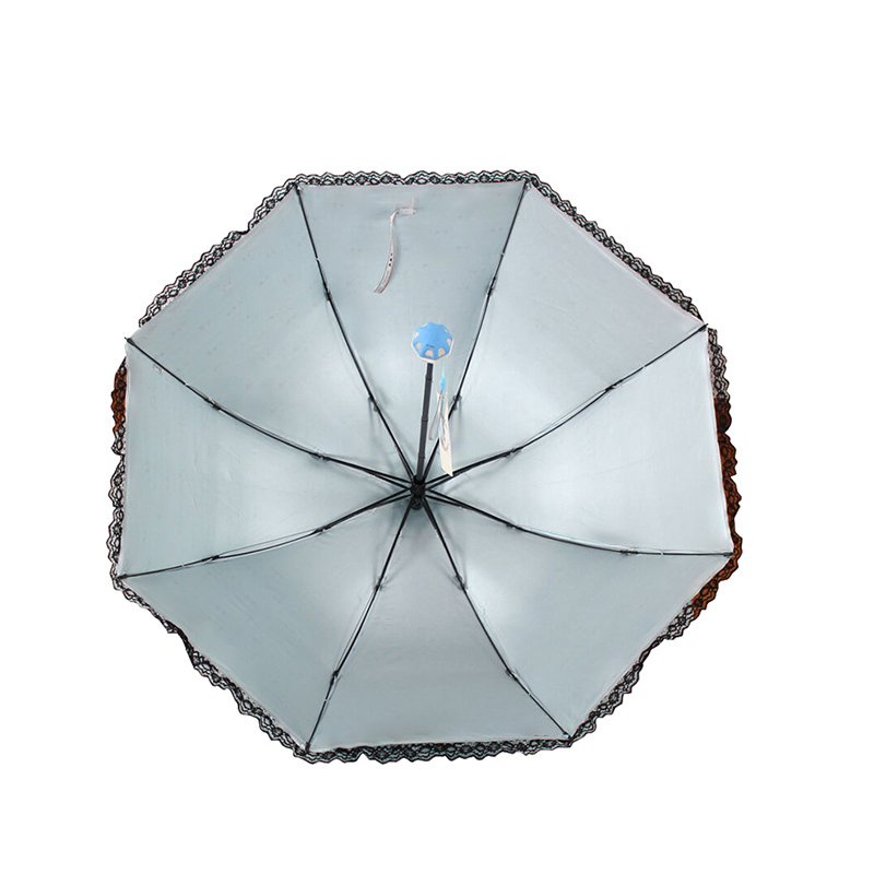 天堂伞 36038E高密聚酯银胶三折蘑菇晴雨伞太阳伞