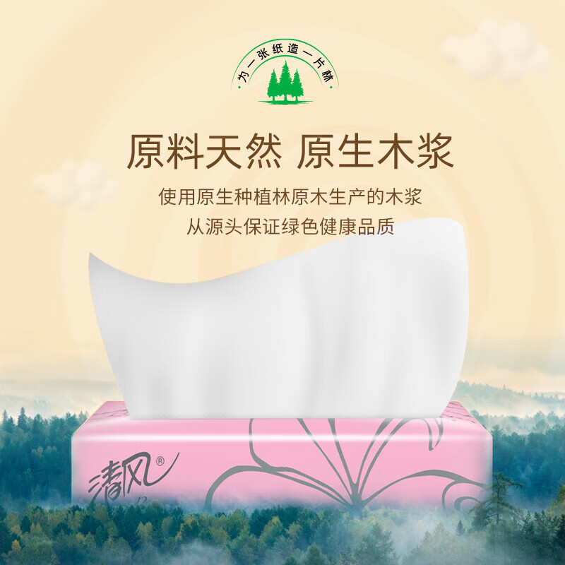 清风超质感系列抽纸24包(2层200抽)AR3AZC 整箱高清大图