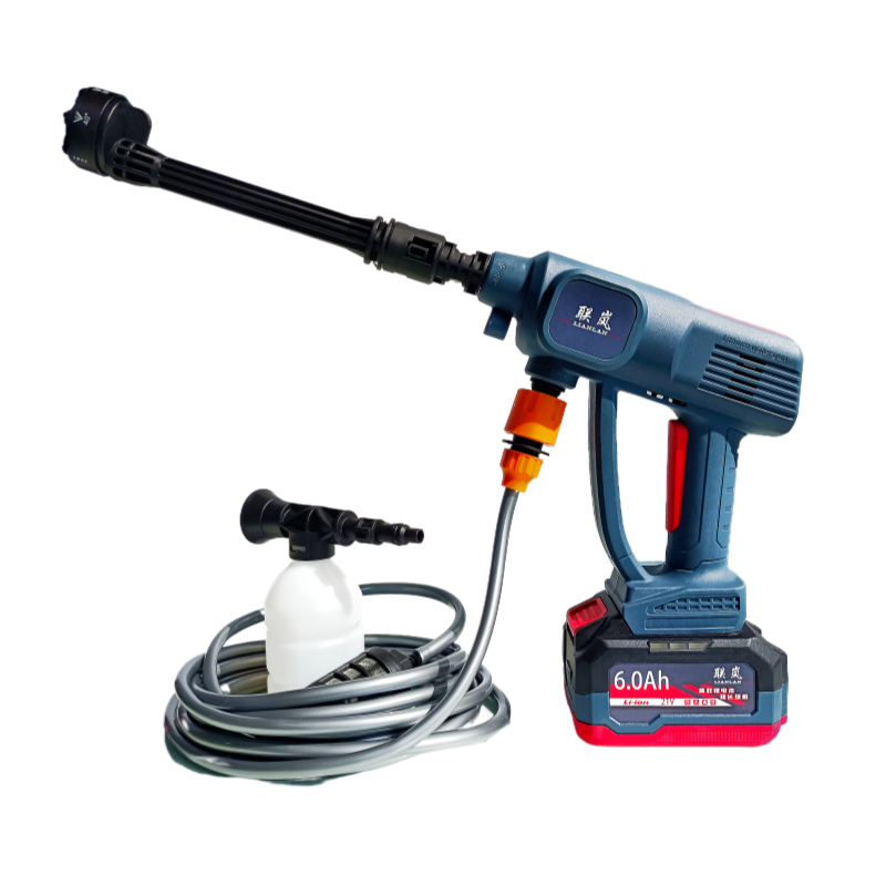 联岚充电式高压水枪锂电清洗机洗车机套 21V6.0AH两电一充