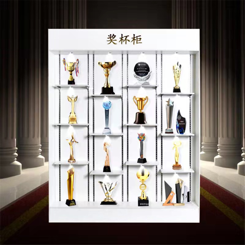 易企采 展示架 荣誉墙展示墙产品模型手办展示柜样品奖杯柜证书马拉松奖牌展示架高清大图