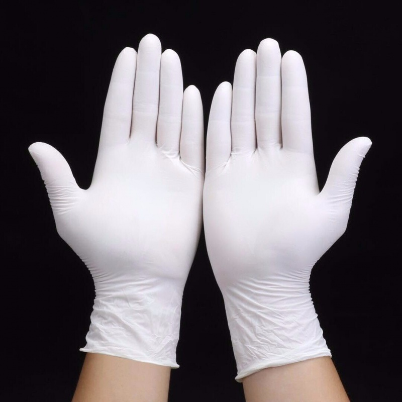 一次性手套医用乳胶加厚食品透明餐饮防水烘焙家务手套批抖音同款白色