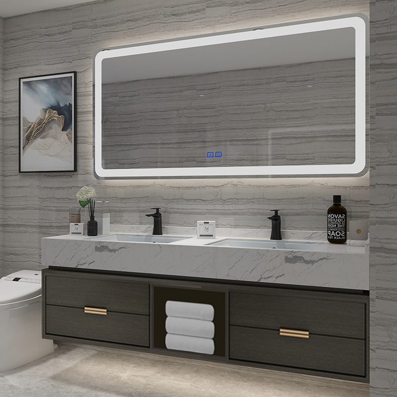 北欧卫生间大理石ciaa洗手洗脸盆柜组合轻奢智能浴室柜实木洗漱台盆柜