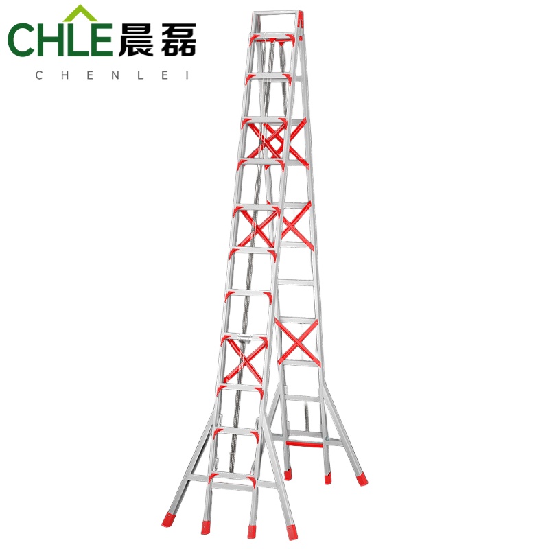 晨磊铝合金人字梯十一步/个高清大图