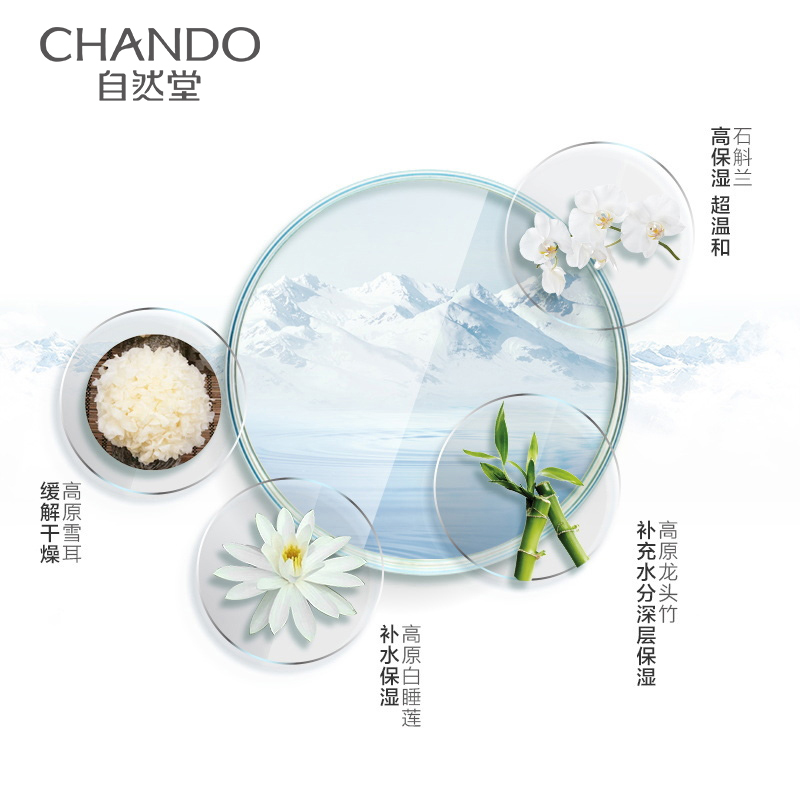 自然堂(CHANDO)水润保湿水霜护肤套装(爽肤水135ml+面霜50g+赠品)深层清洁保湿补水滋润 化妆品套装女学生官