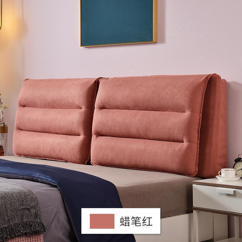 家柏饰(CORATED)轻奢床头靠垫大靠背布艺榻榻米床头板软包靠枕床头罩套定制 蜡笔红 长150*高60cm