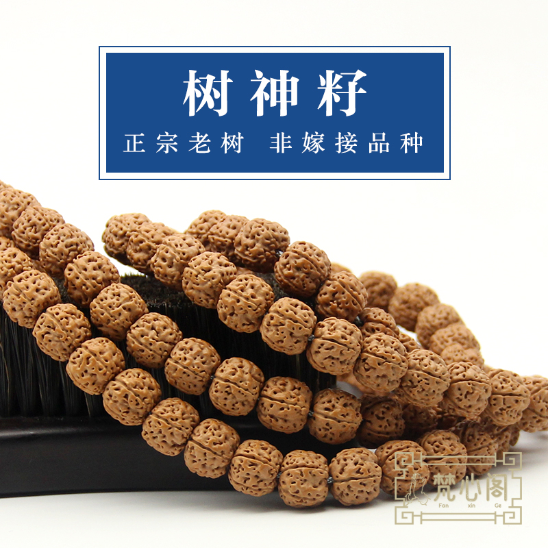 [梵心阁]树神籽 平头蜂窝盘龙双龙平头磨盘矮桩黄皮小金刚菩提子108颗