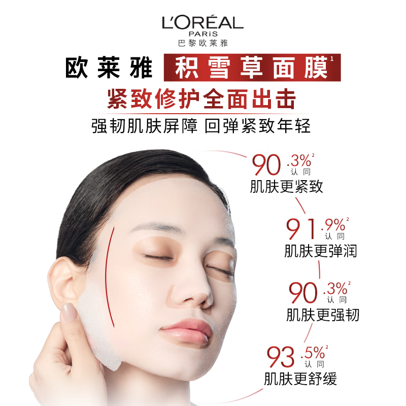 欧莱雅复颜积雪草微精华面膜 28G*15片高清大图