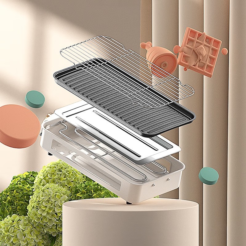 都市太太都市太太便携式随心组电烤炉烧烤炉烤串机烤盘家用无烟不粘烧烤架