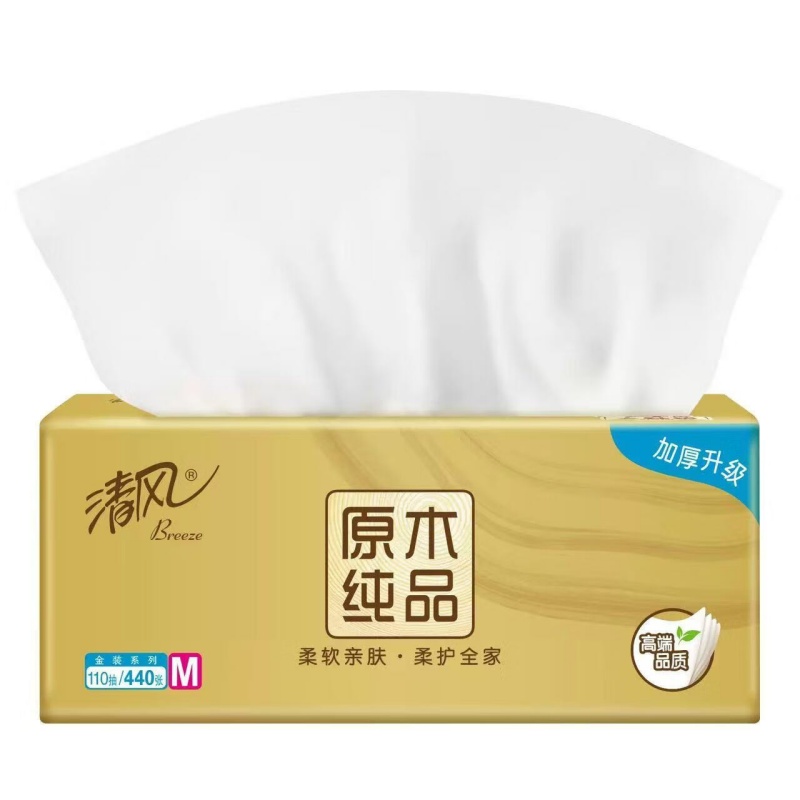 清风抽纸 尺寸:190mm*154mm,金装系列,4层110抽/包 20包/箱 M码高清大图