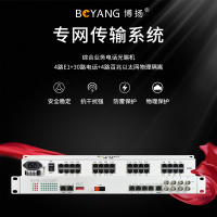 博扬 综合业务电话光端机 4路E1+30路电话+4路百兆以太网物理隔离 单纤100km 机架式 1对