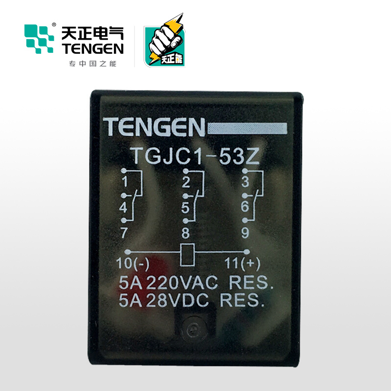天正电气 TGJC1 小型 5A 3Z 不带灯 220VAC 340040400050 中间继电器