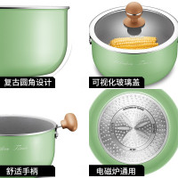 苏泊尔(SUPOR)汤锅不粘锅汤奶锅麦饭石色大容量迷色系列电磁炉燃气灶通用 (20厘米绿款)ET20JAP01-V
