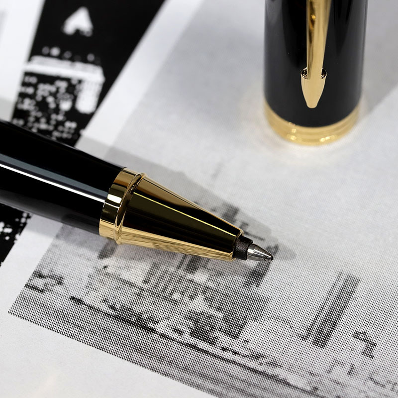 派克PARKER IM纯黑丽雅金夹宝珠笔 学生商务办公文具用品日常书写0.7mm宝珠笔芯