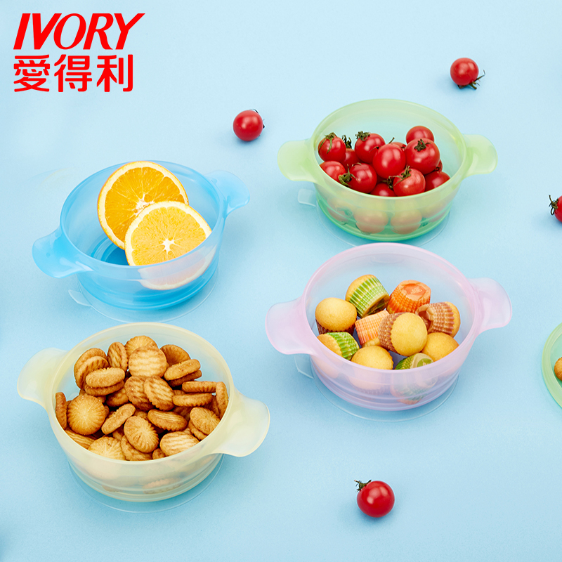 爱得利IVORY吸盘碗宝宝固定饭碗婴儿吸盘碗儿童pp吸盘式饭碗/绿色 适合：3个月以上