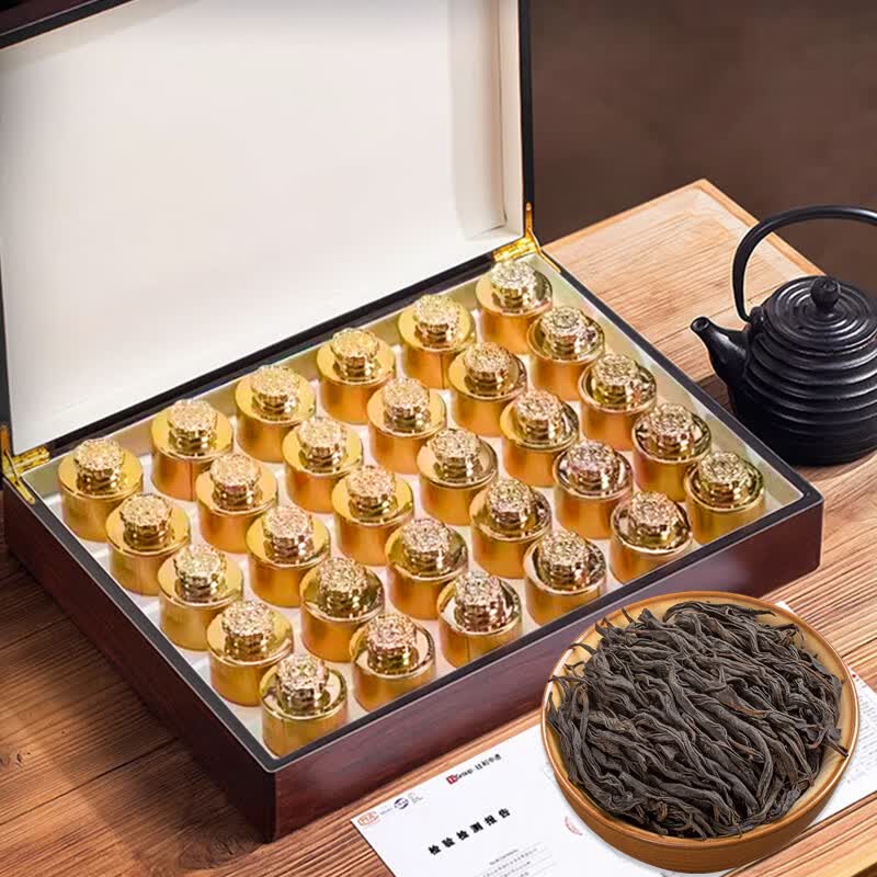 碧岩韵茶 茶叶 黑檀木系列30小罐正山小种300g高清大图