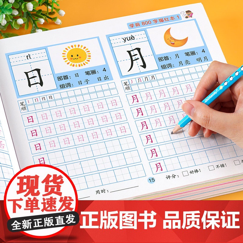 学前800字幼小衔接练字帖幼儿园专用汉字描红本练字本儿童字帖幼儿中班大班学前班幼升小练习册汉子描红练字练习写字本每日一练高清大图