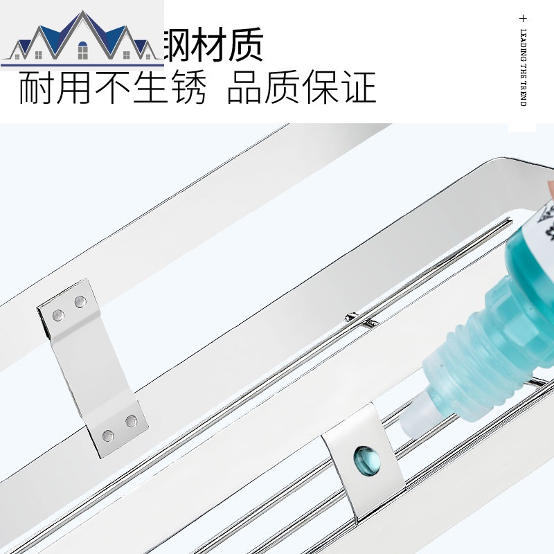 不锈钢厨房免打孔挂壁式挂架墙上调料架壁挂置物架用品用具调味架 三维工匠高清大图