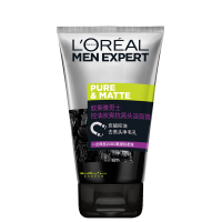 欧莱雅(L'OREAL)洗面奶 男士洗面奶 男士控油炭爽抗黑头洁面膏100ml 祛黑头,控油平衡,深层清洁