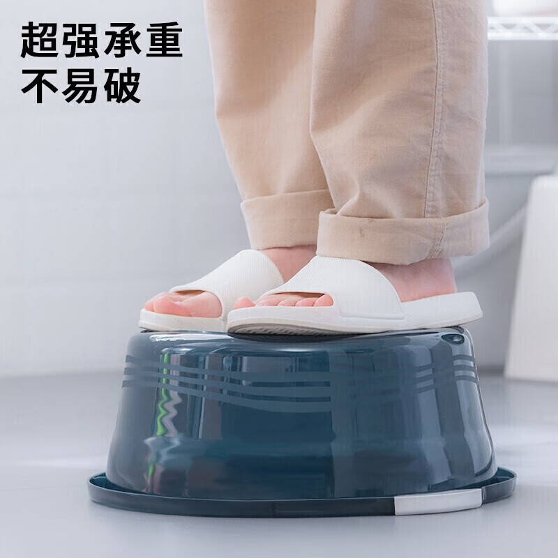 茶花(CHAHUA)洗脸盆大号32cm洗脚盆洗衣盆加厚透明塑料盆子泡脚盆洗菜盆*高清大图