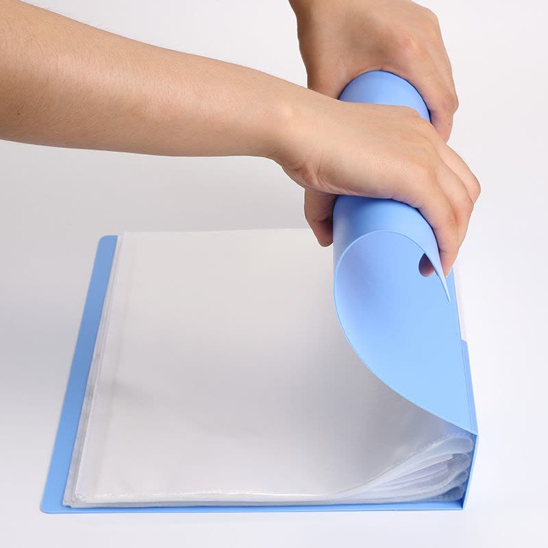 齐心(Comix) 100页文件夹插页袋文件册A4资料册插页文件夹活页夹配外壳蓝色PF100AK-1图片