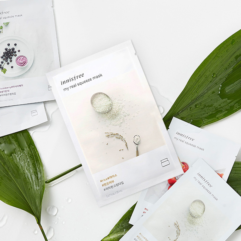 [打造长效水润保湿]Innisfree 悦诗风吟 真萃鲜润 舒缓保湿 大米面膜 20ml/片 洁净补水
