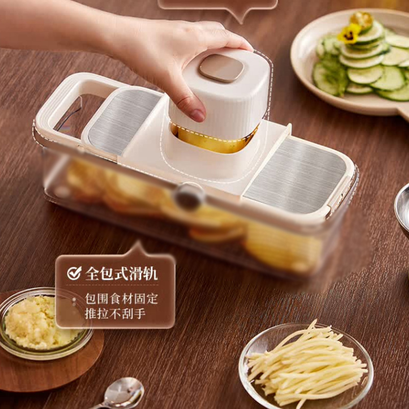 小熊切菜器3刀片米白色CX-JE019-P01多规格刀片随心换高清大图