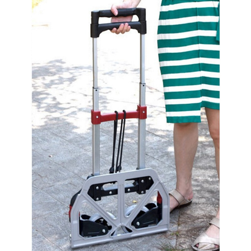 拉货小推车便携载重王推车货搬运车折叠拖车折叠家用拉货车仓库用黑色