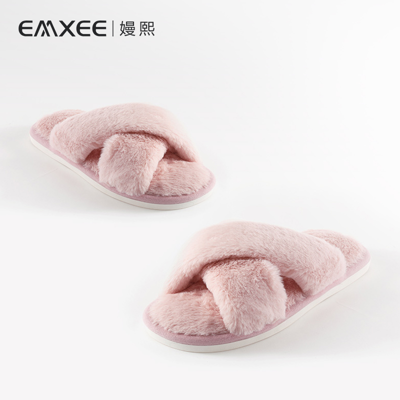 嫚熙(EMXEE)春夏款时尚月子鞋室内居家拖鞋冬季厚底孕妇拖鞋棉拖女