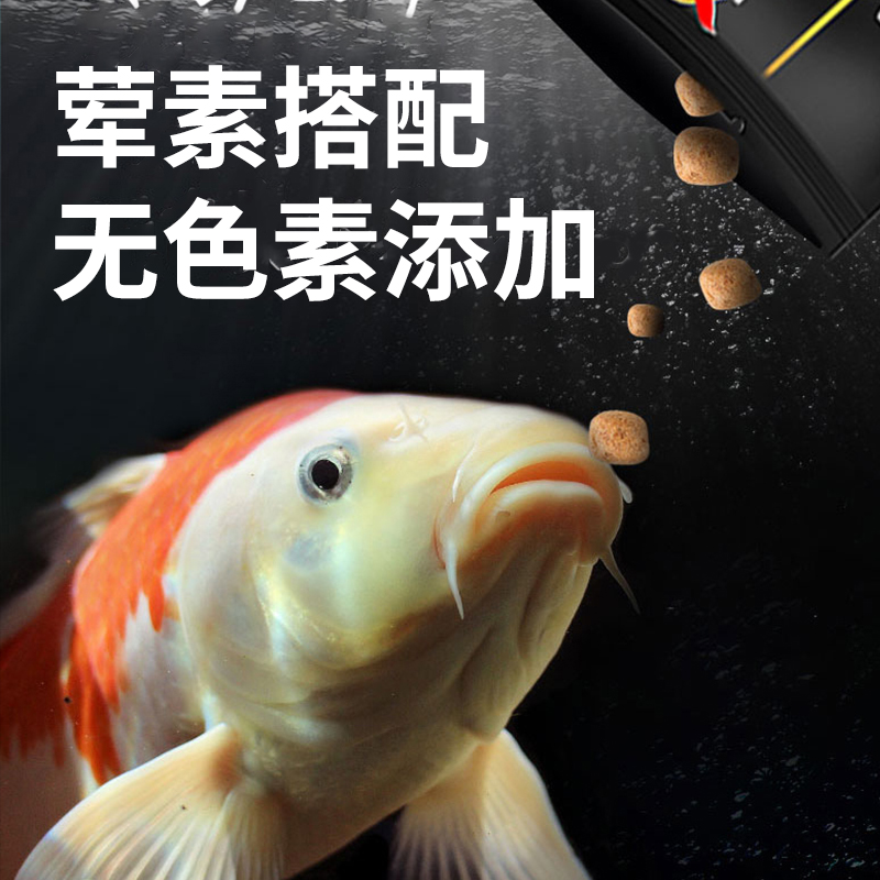 黑饲料5kg锦鲤鱼正品饲料专业鱼食粮辅助增红增不易浑水高清大图