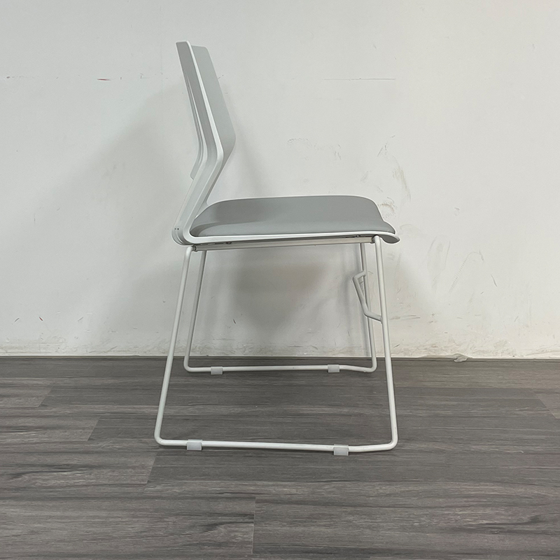 臻远 ZY-7485 简约培训椅办公会议椅电脑椅靠背椅 白架灰垫高清大图