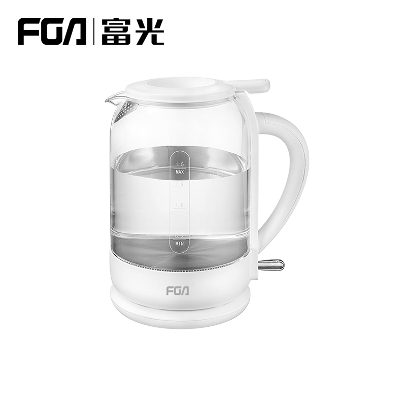 FGA不锈钢电热水壶烧水壶自动家用大容量烧水器玻璃开水壶防干烧