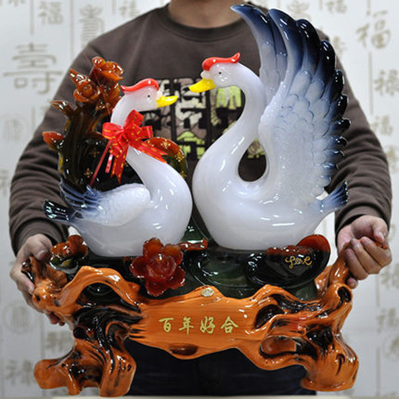 时尚结婚礼物摆件白天鹅婚庆礼品欧式实用婚房客厅家居装饰工艺品9765