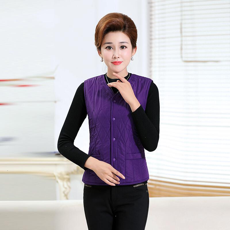 迪鲁奥（DILUAO)波司登旗下羽绒服女内穿马甲中老内穿秋冬妈妈装大码坎肩加厚马夹保暖内胆_661 5XL（150---165斤） 紫色