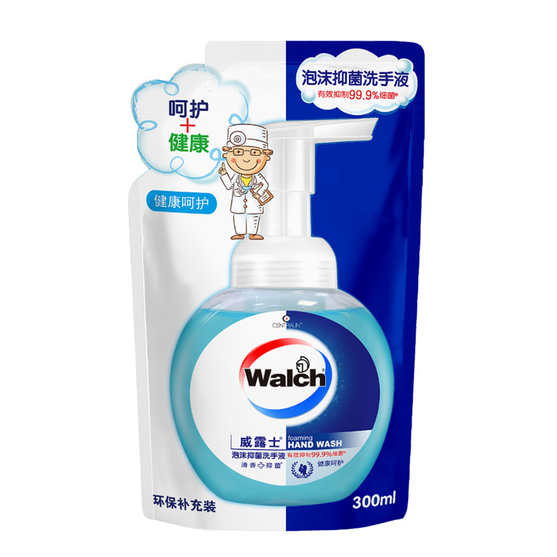 威露士泡沫抑菌洗手液300ml*5袋环保补充装泡沫洗手液袋装
