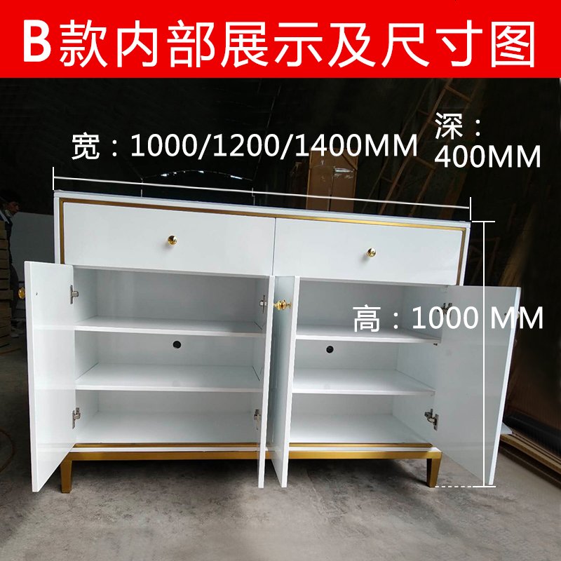 轻奢鞋柜大容量烤漆黑白简约后现代入户玄关柜超薄家用进口收纳高清大图
