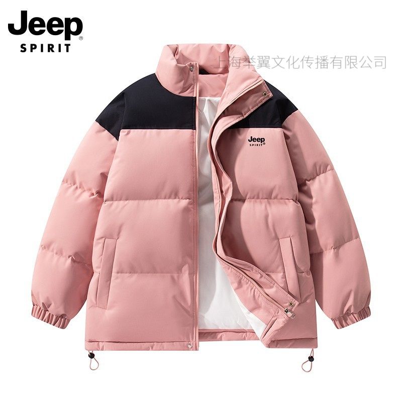 JEEP SPIRIT棉服男士新款冬季加厚宽松面包服女立领棉衣潮牌情侣冬装高清大图