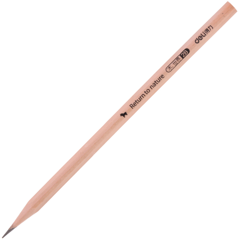 得力S950 原木六角型 铅笔 学生写字素描考试 HB 铅笔