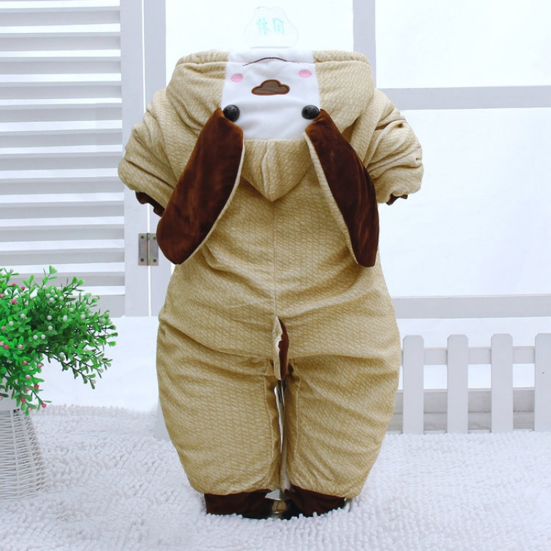 新生儿连体衣服加厚哈衣4-5-6月婴儿冬季保暖棉衣男宝宝爬服冬装