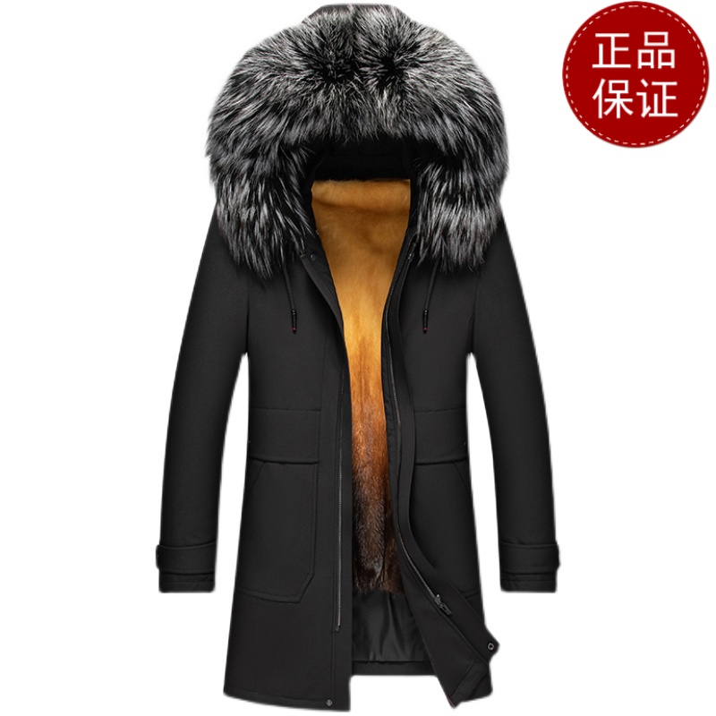 [免费顺丰内胆毛领可脱]黄金水貂绒内胆派克服男皮草皮毛一体加厚防寒服狐狸毛大衣冬外套2024新款轻奢皮草大码防水外套男装高清大图