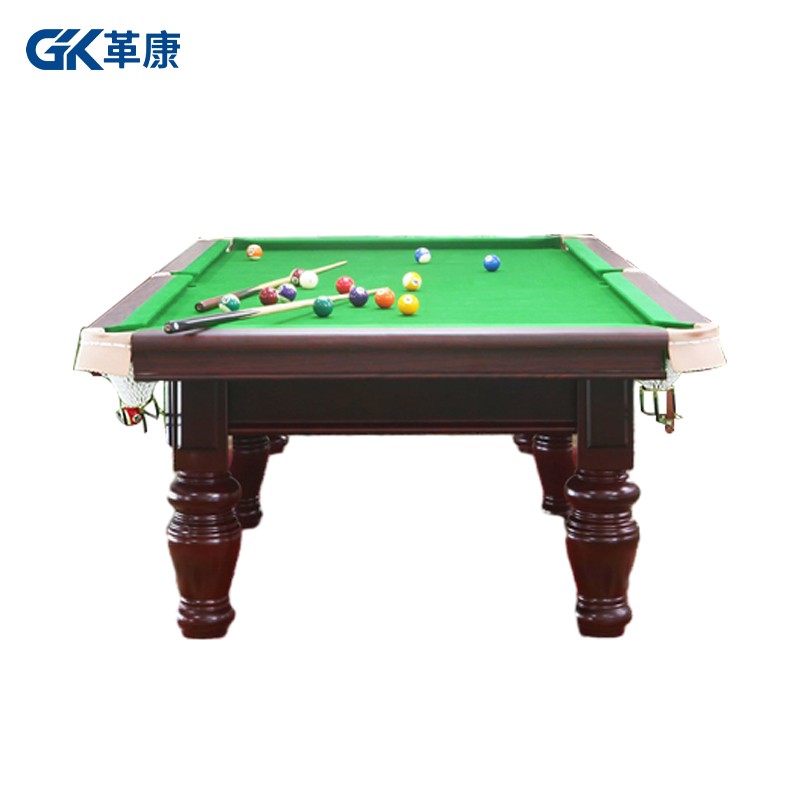 革康 GK-JSQC8503 台球桌9尺桌球台美式中式黑八台球厅 经典圆腿款 中配高清大图
