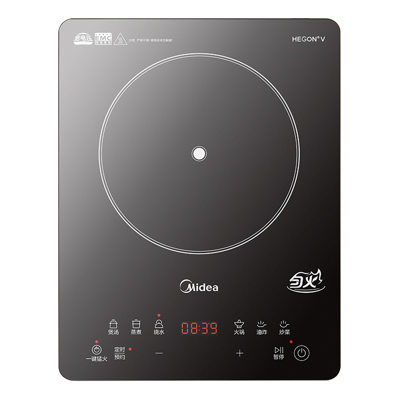 美的(Midea)电磁炉大功率家用电磁灶触摸式速热火锅炉预约定时黑晶面板电磁炉 MC-22RB20 ZH
